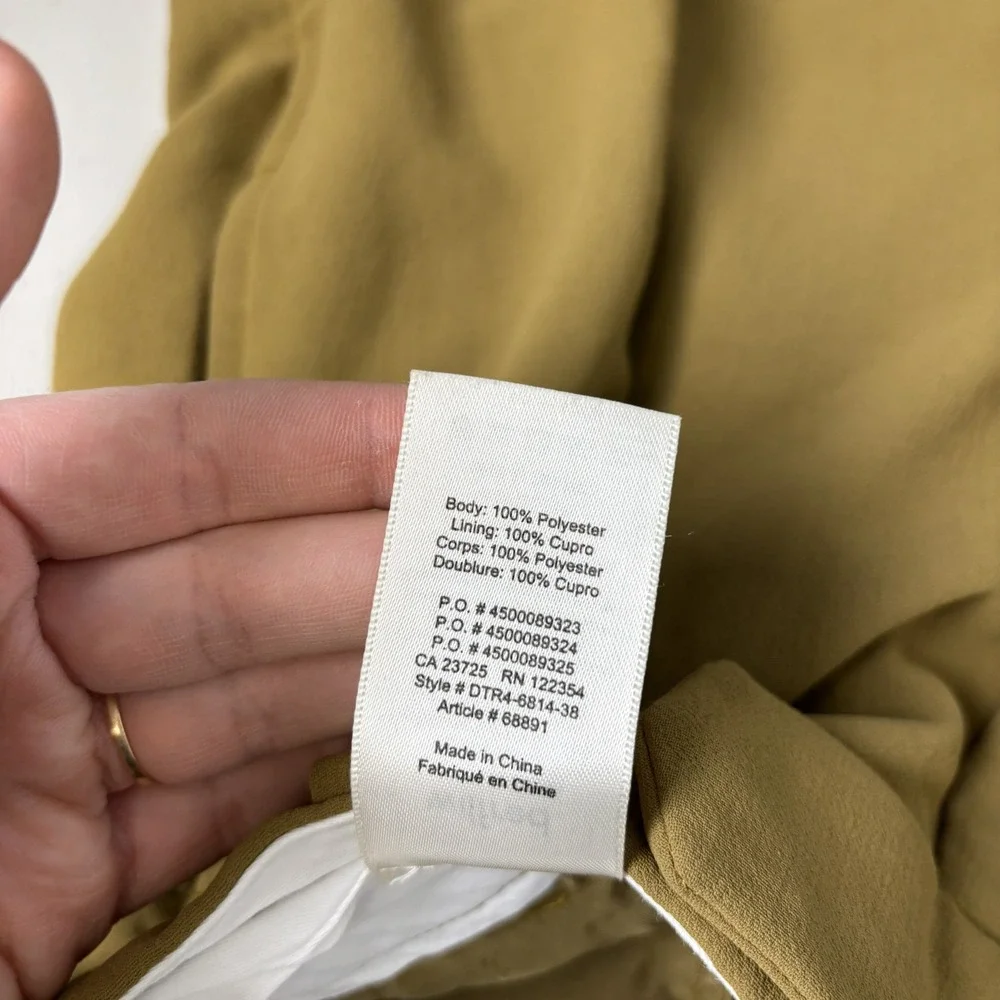 Aritzia Wilfred Gabriel Pant High Waisted Pleated Trousers Olive Green Size 2 - Picture 9 of 15